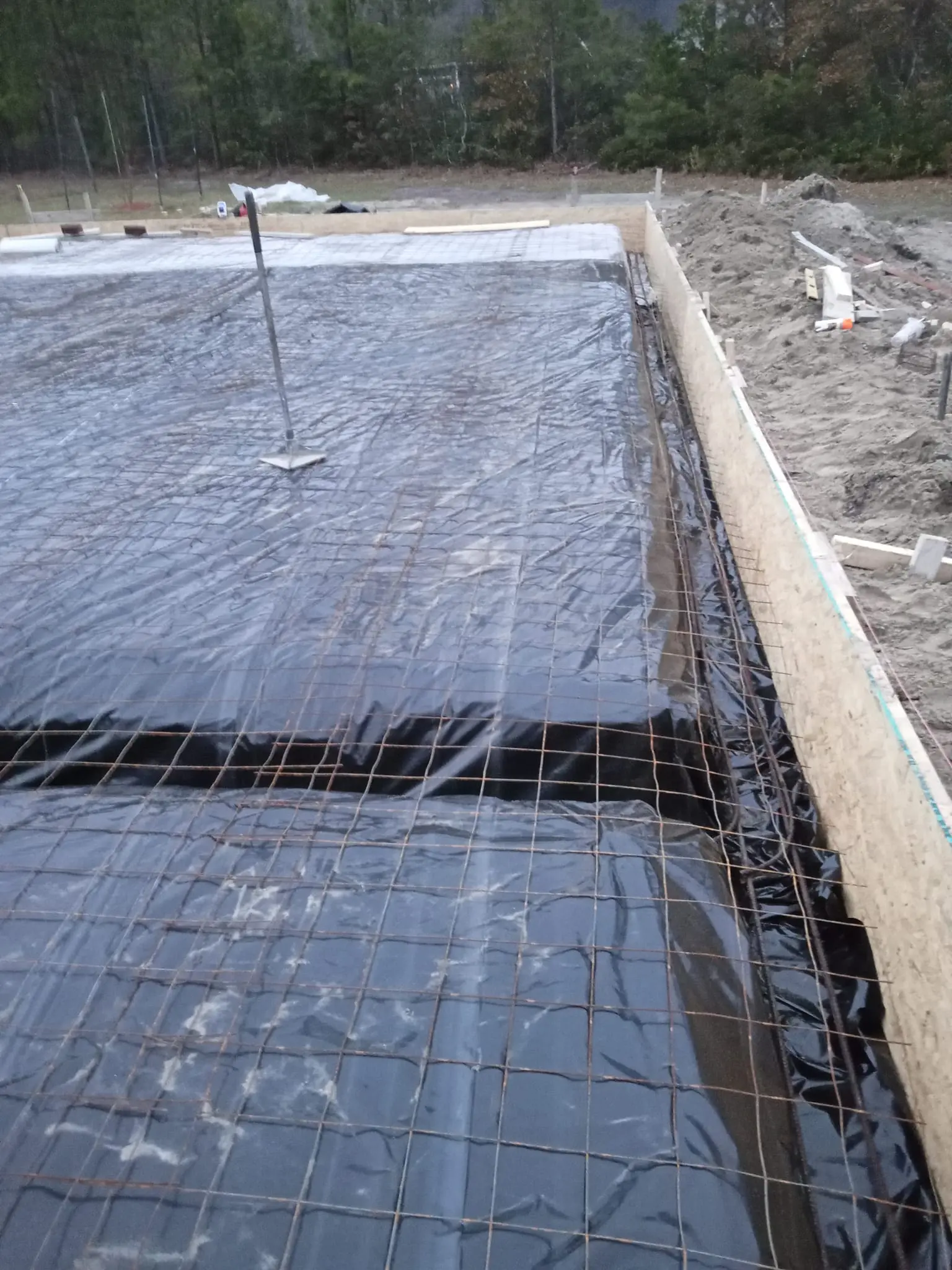 Prepped foundation pour